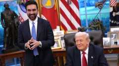 U.S. President Donald Trump meets with New York City Mayor-elect Zohran Mamdani in the Oval Office of the White House, Nov. 21, 2025. 