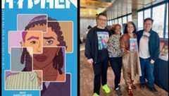 From Left to Right: Fabrice Sapolsky, Haftam Yizhak Heathwood, Eddna Samuel, and Julian Voloj. Sapolsky and Voloj came up with the idea for 'Hyphen,' which includes stories from Haftam and Eddna's lives.