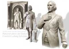 Lediglich ein vergilbtes Foto blieb erhalten, nachdem die Nazis in blindwütigem Hass die Friedrich Ludwig Schröder-Statue im Hamburger Logenhaus in der Welckerstraße zerstörten. Rekonstruktion: Friedrich Ludwig Schröder Schröder-Statue: Gegen das Vergessen In mehrjähriger Arbeit wurde sie nun erfolgreich rekonstruiert. Nun ist er zurück.