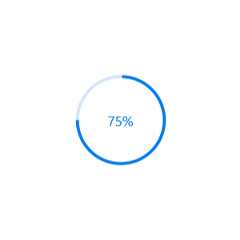Circular progress bar visualizes the progress in a circle or a ring.