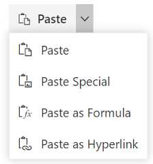 JavaScript Split button popup with list of action items containing text and icons
