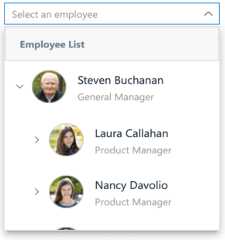 Vue Dropdown Tree with header template.