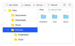 Vue File Manager with navigation pane.