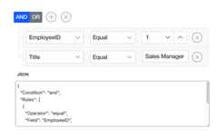 Vue Query Builder with JSON format.