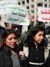Protesters took to the streets in the Syrian capital, Damascus, to condemn the latest violence in Latakia Province on March 9.