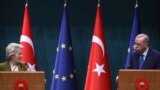 European Commission President Ursula von der Leyen and Turkish President Recep Tayyip Erdogan in Ankara in December 2024.