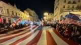 Georgia -- Rally in support of MEGOBARI act in US senate in Tbilisi