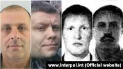 The Interpol images of (from left to right) Predrag Bogicevic, Nemanja Ristic, Vladimir Popov, and Eduard Shirokov -- suspects in the assassination attempt and coup in Montenegro in 2016