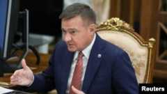 Transport Roman Starovoit, shown here in a January 2025 meeting with President Vladimir Putin, was sacked on July 7. His body was reportedly found hours later.