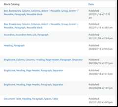 Screenshot of Post listing with Blocks