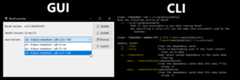 Screenshot of GUI and CLI