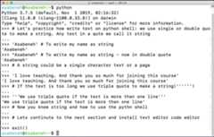Writing String on python shell