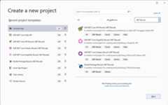 Visual Studio New Project Dialogue