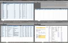 Composite screenshot of four Excel sheets