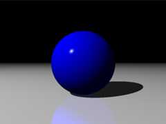 A blue raytraced Sphere.