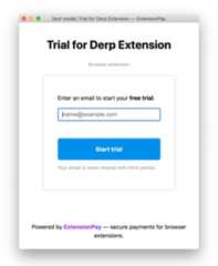 Screenshot of trial page