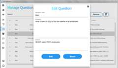 screenshot of manage question