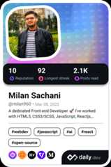 Milan Sachani's Dev Card