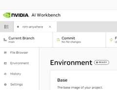 AI Workbench Side Menu