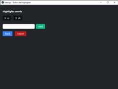 Settings page