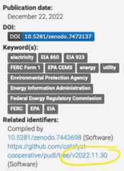 PUDL software version for database