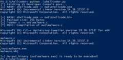 shellcoder.py command line output
