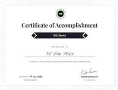 SQL Basic Certificate