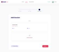 Event Creation Page - Sessions