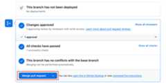 Screenshot of how to merge your pull request in Github