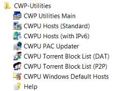 start menu entries