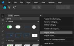 Use the Assets Panel to import the assets files. Import Assets Screenshot
