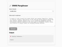 NodeJS application showing paraphrasing screen