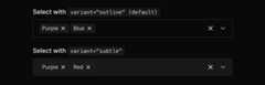 variant in dark mode
