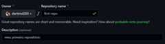 nome e descrição do repo no github