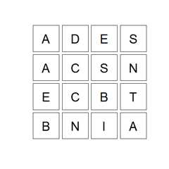 Boggle letters