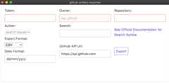Screenshot of the User interface