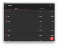 Screenshot of the Stocks demo app on macOS
