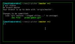 gif of emoji picker working with a git commit message