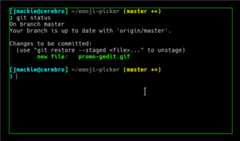 gif of emoji picker working with a git commit message
