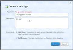Dropbox settings
