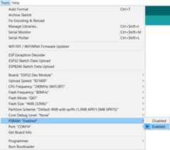 Enable PSRAM in ESP32