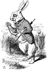 Illustration of the White Rabbit from Alice in Wonderland