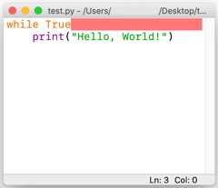 Syntax Error Highlighted