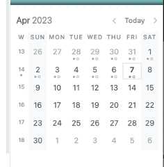 Calendar screenshot