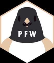 Hexagonal PFW logo, featuring a Dark-eyed Junco with a seed in its beak.