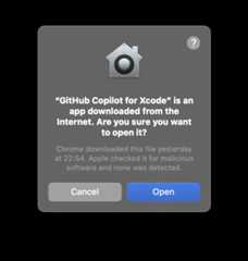 Screenshot of downloaded from the internet warning