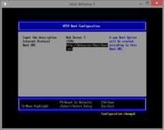 HTTP Boot Configuration Page