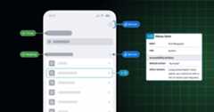 Example annotated design of the GitHub mobile app showing accessibility notations for Android TalkBack and iOS VoiceOver.