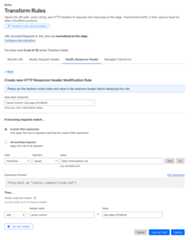 A screenshot of a Cloudflare Transform Rules configuration page showing the creation of a new HTTP Response Header Modification Rule. The rule is named "Cache-Control: max-age=31536000" and is set to apply to requests where the hostname equals "static.simonwillison.net". The rule adds a cache-control header with max-age=31536000.