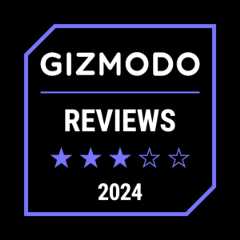 Gizmodo Reviews Logo 2024 Black 3 Stars badge